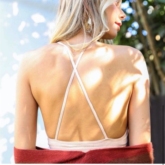 LAST 1 XS/S PINK New Edgy Chic Crochet High Neck Bralette - Picture 6 of 7